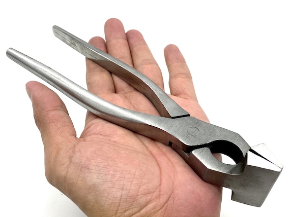 Swpeet Heavy-Duty Key Fob Pliers – 9.84" Glass Running Pliers With Curved Jaws & Rubber Tips – Perfect For Key Fob Hardware Installation & Stained Glass Projects