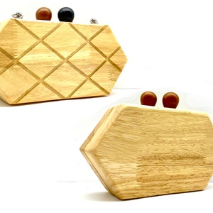 7 3/4 inch , 8 1/2 inch diamond shape wood case box clutch bag purse frame