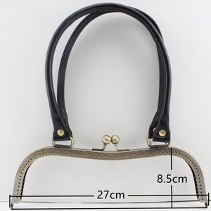 10 3/4 inch 27cm rechthoek Reliëf naaien op tas tas zakje frame Met lederen riem handvatten hardware aanbod Anti brons