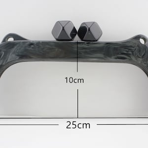 Tariff Free !9 3/4 inch 25cm Acrylic resin bag purse frame cloud black