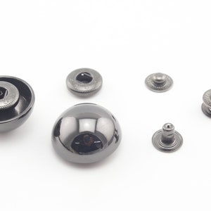 12.5mm 15mm 17mm 20mm 25mm Dome snap fastener Dome capped snap fastener studs Gunmetal image 2