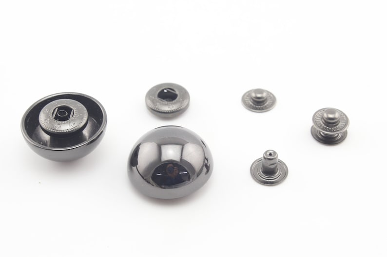 12.5mm 15mm 17mm 20mm 25mm Dome snap fastener Dome capped snap fastener studs Gunmetal image 2