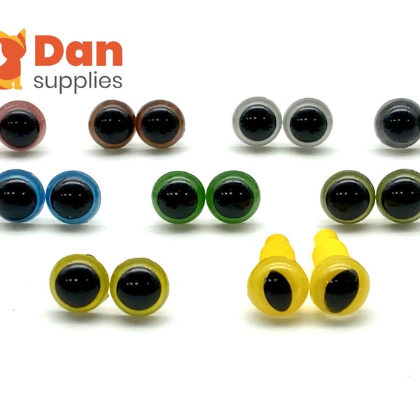 8mm colorful safety eyes, Amigurumi  puppet doll animal doll teddy bear eyes supplies Green Pink Green Blue Brown Red