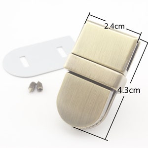 Tariff Free !24mm x 43mm Press tongue thumb latch lock  clutch purse handbag Bag lock Anti bronze