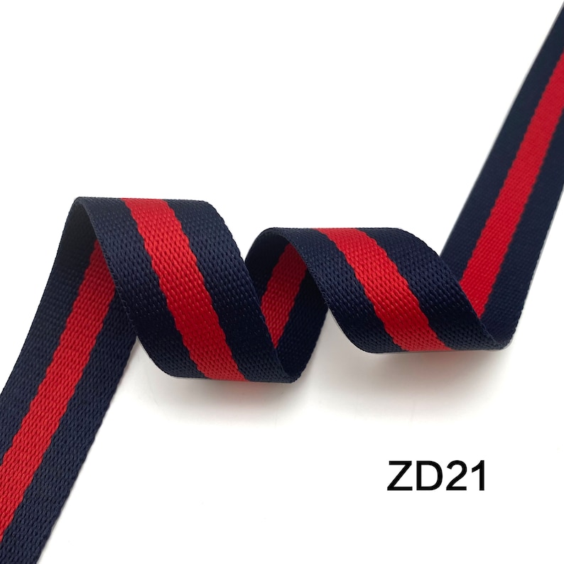 Webbed Ribbon 5 Yards of 1 Inch Stripe Webbing Ribbon by the Yard Strap Replacement ...