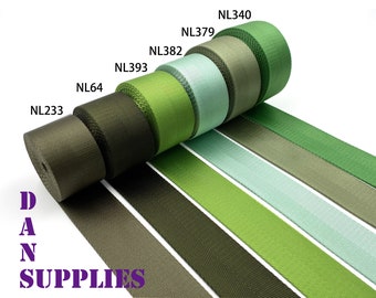 5 yards of 1 1/4 inch 32mm Green heavy weight Nylon webbing ribbon for belt bag purse strap key fob sold by the yard