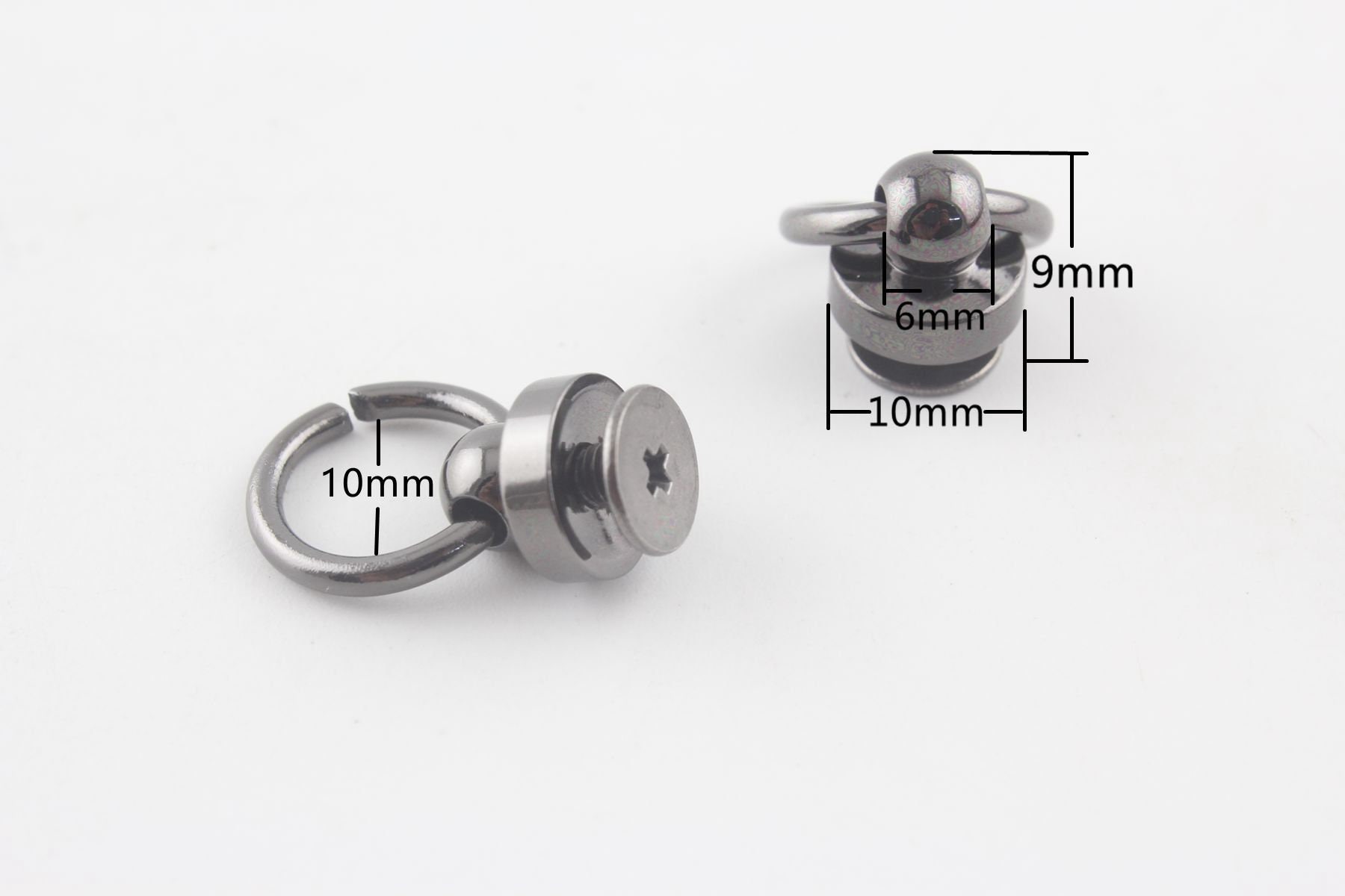 12 Sets of Solid Brass Phone Charm Hook Rivets Screwback Keychain Strap ...