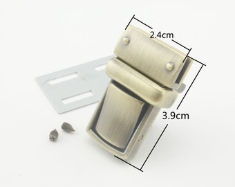 24mm x 39mm Press tongue thumb latch lock  clutch purse handbag Bag lock Anti bronze Nickel Gunmetal