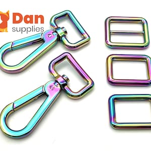 Tariff Free !Excellent quality !1 inch rainbow Adjustable Strap Hardware Kit suitable for making a strap for designer bags