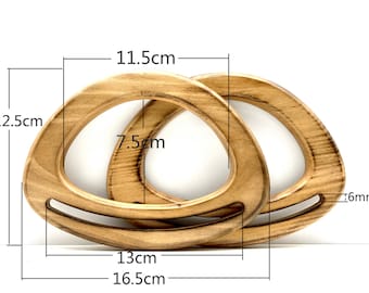 Coppia di 6 16,5 cm sorridente viso telaiborsa di legno per borsa a maglia borsa rendendo Burn legno