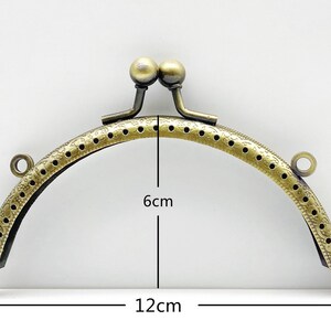 4 3/4 inch 12cm halve ronde naai op munttaszakje frame Anti brons