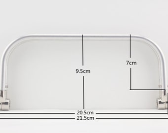 Bisagra tubular interna de aluminio y níquel de 8 pulgadas y 20,5 cm para bolso, marco para bolso, herrajes para bolsos, suministros para hacer bolsos