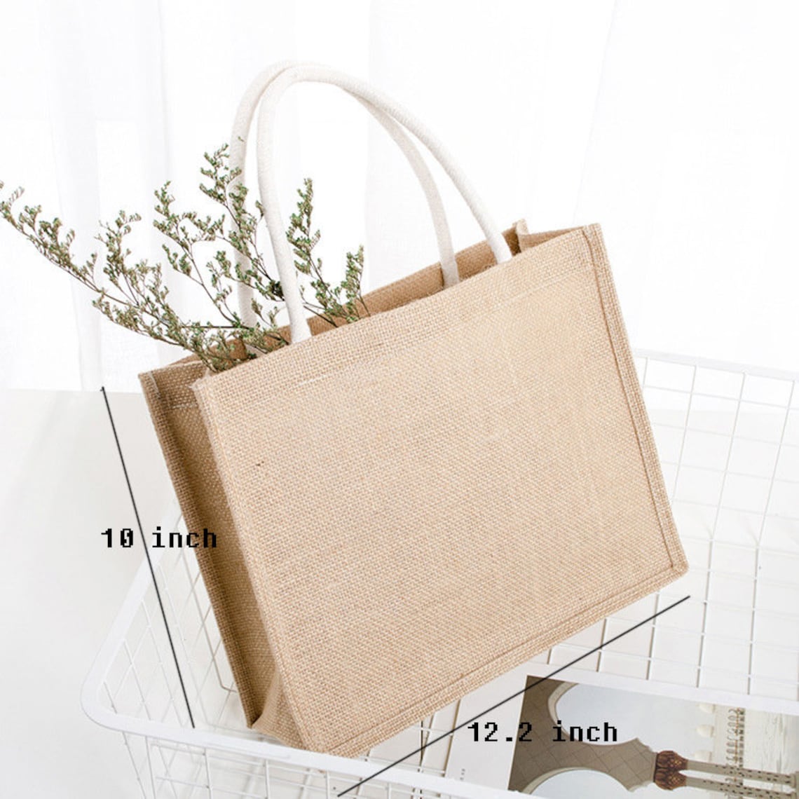 Blank Jute Bag Tote With Handle in Bulk Wholesale for Etsy