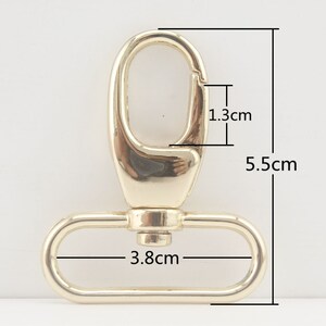 6pcs of 1.5 inch 38mm Oval  Push Gate Snap swivel Hooks for handbag purse strap handles hardware gold gunmetal nickelbag clasp replacement
