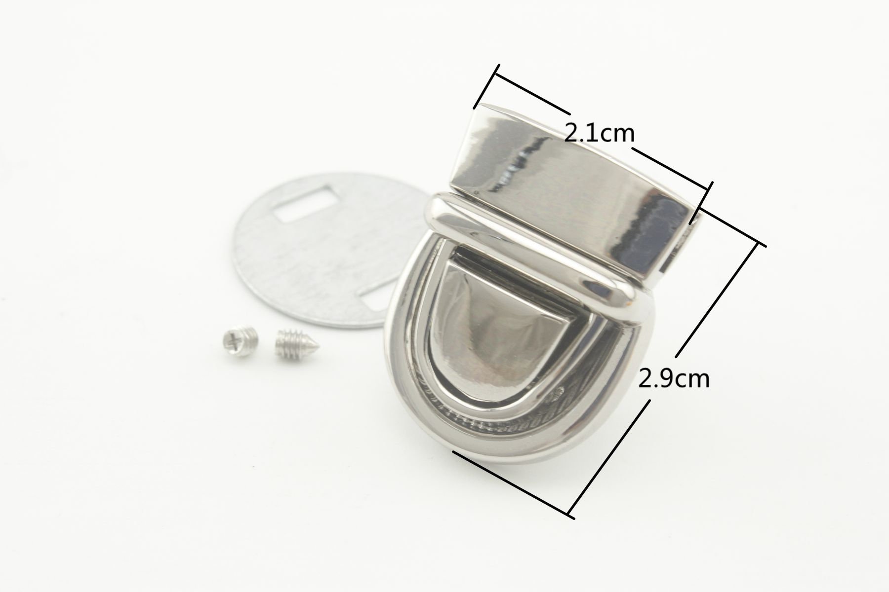 Wallet Latch 21mm X 29mm Press Tongue Thumb Latch Wallet Lock for Clutch Purse ...
