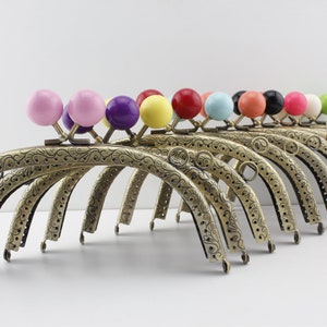 Set of  10 color  6 1/2 inch  16.5cm  sew on Color beads coin bag purse pouch frame hardware supply  Anti bronze
