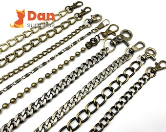 9 styles --100cm to 120cm Anti bronze Crossbody Cuban Cable Ahchor Box wheat replacement Handbags bag purse chain strap
