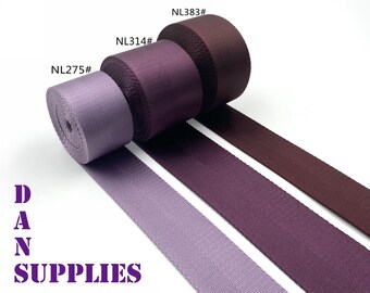 5 yards of 1 1/4 inch 32mm Purple heavy weight Nylon webbing ribbon for belt bag purse strap key fob sold by the yard