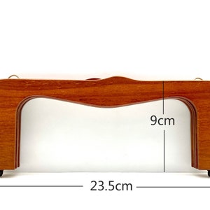 Tariff Free !9 1/4  inch 23.5 cm rectangle wood bag purse frame  supply red  brown  With chain loops