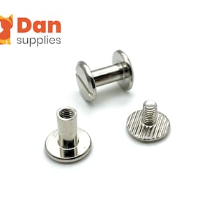 20 set di viti Chicago da 10 mm x 10 mm/8 mm in ferro rivetto a vite Concho rivetto in pelle elementi di fissaggio in nichel