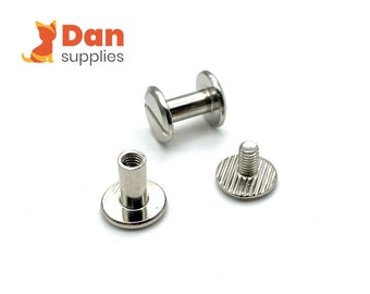 20 sets of 10mm x 10mm / 8mm  Iron Chicago screws Concho screw rivet  leather fasteners Nickel