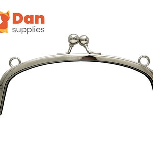 5 3/4  inch 14.5cm arch coin bag purse pouch frame glue in  hardware supply with chain loops  Nickel