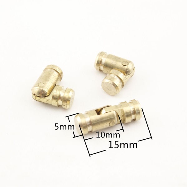 18pcs 15mm Solid brass barrel wood box hinges woodworking