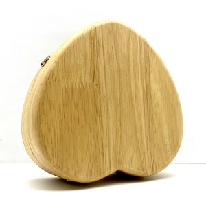 6 inch 15cm heart shape wood case box clutch bag purse frame