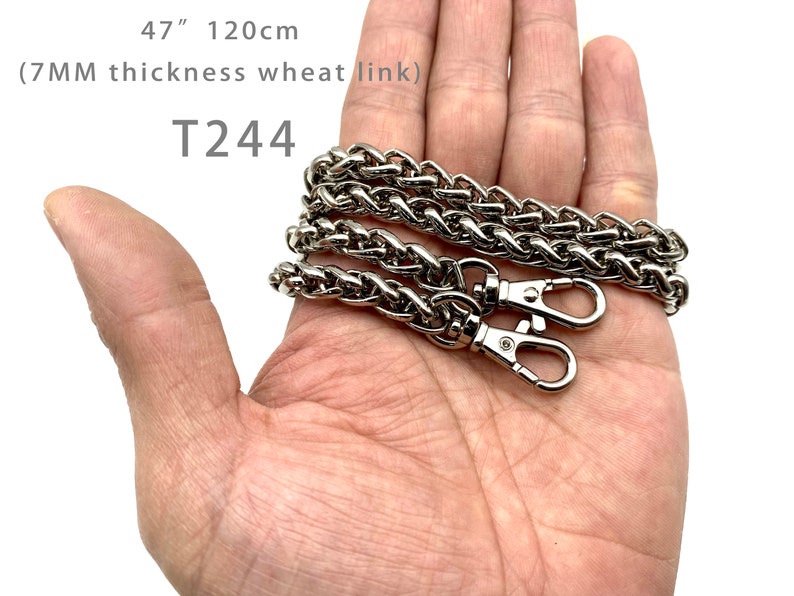 Purse chain metal shoulder bag chain cross body strap chain nickel 120 cm K57 Purse chain metal shoulder bag chain cross body strap chain nickel 120 cm K57