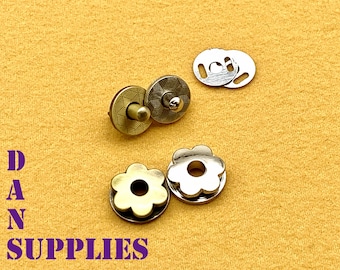 17mm quick release flower magnetic snap fastener leather closures magnetic clip