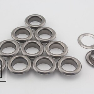 40 sets of 14mm inner size stainless brass washable eyelets grommets for leather purse shoe paper Anti bronze Nickel Gunmetal gold Gunmetal 00G48