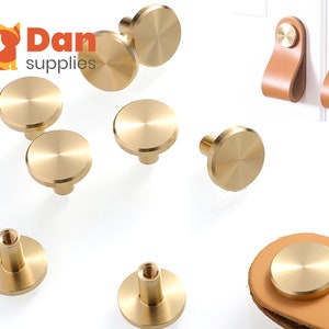4 pz di 18mm 11/16 "big cap in ottone massiccio Vite Bulloni Messaggi per Maniglie Per Mobili in pelle Tiri Del Cassetto hardware Chicago Vite Messaggi