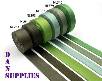 5 yards of 3/4 inch 19mm Green  heavy weight Nylon webbing ribbon for belt bag purse strap key fob sold by the yard