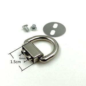 8pcs of 5/8 inch 15mm wallet clutch bag purse chain strap connector anchor clip with D ring Nickel