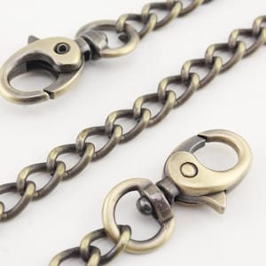 120cm 47 inch (6mmx9mm) shoulder cross body chain for bag wallet purse handbag Chain strap with clip replacement  Nickel Anti bronze