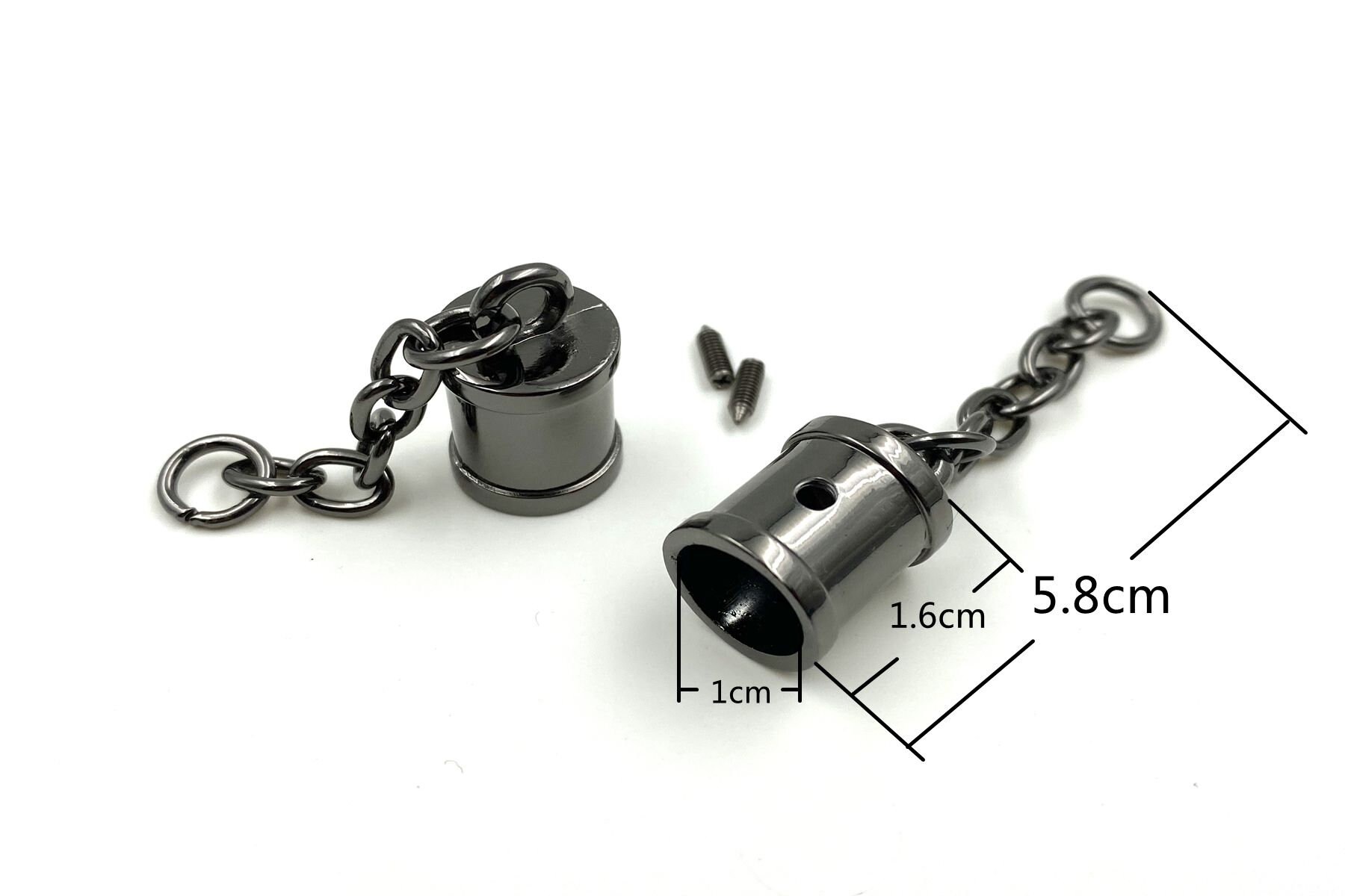 8pcs of 10mm Heavy Duty TASSEL Keychain Rope Cord End Caps Stop With ...