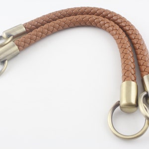Paar von 12 Zoll 30 cm geflochtene Kunstleder PU-Leder zu bewältigen Handtasche Griffe Ersatz Anti Bronze Hardware Braun Rot Schwarz Grau Gold