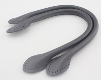Manici per borsa in pelle: tracolle da cucire da 14,5", nero/marrone
