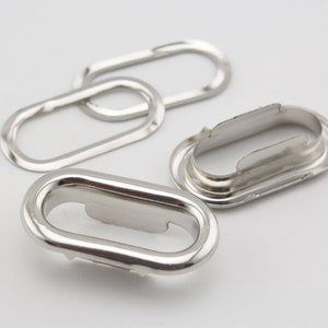 40 sets of 3/4 inch 19mm oval oblong grommets eyelets for fabric leather purse Nickel  Anti brass Bronze Gunmetal