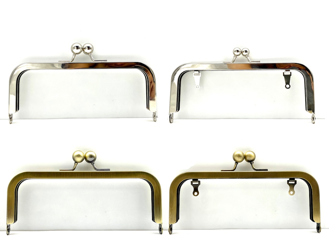 6 Inch 15.5cm Rectangle Glue in Kiss Lock Purse Frame Anti Bronze