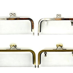 6 inch  15.5cm  rectangle glue in Kiss lock purse frame Anti bronze Nickel