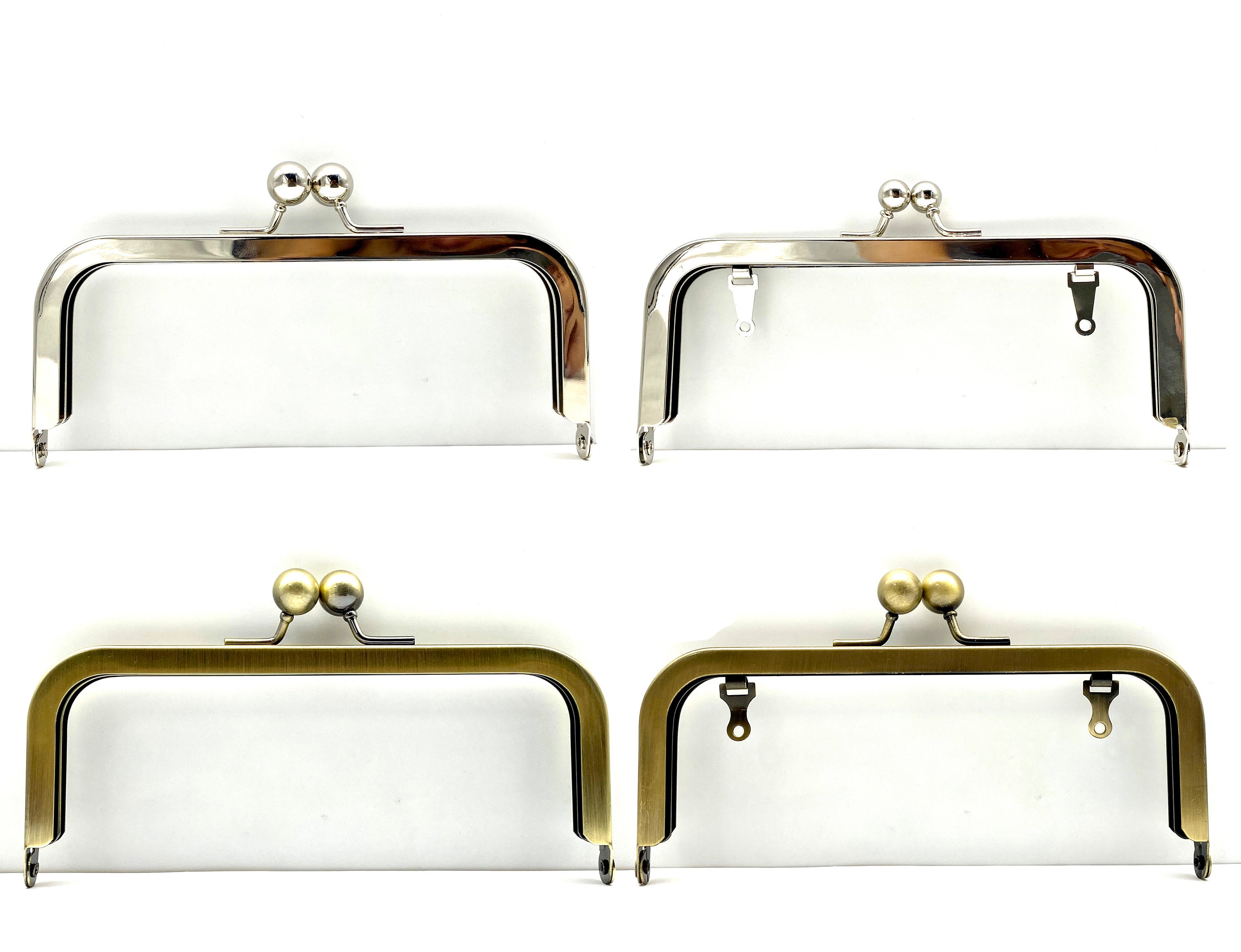 6 Inch 15.5cm Rectangle Glue in Kiss Lock Purse Frame Anti Bronze