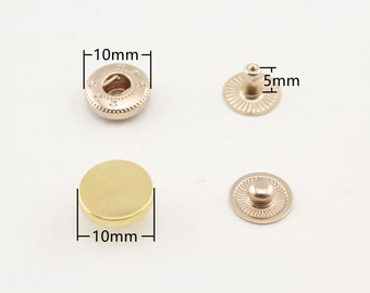 14 sets of 10mm 16L flat cap zinc alloy snap fastener washable press studs Gold  Light gold Nickel