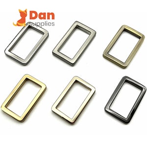 Rechteckige Schnallen aus Zinklegierung - 1 Zoll, 25 mm - Antike Bronze, Nickel, Gold, Rotguss - 10 Stk