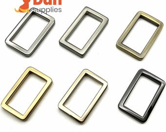 Zinc Alloy Rectangle Ring Buckles - 1 inch, 25mm - Antique Bronze, Nickel, Gold, Gunmetal - 10pcs
