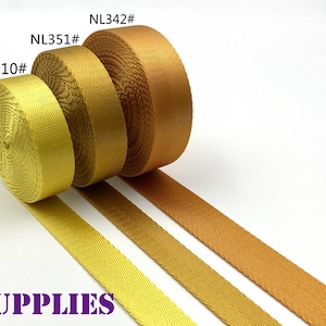 5 yards of 3/4 inch Yellow gold 19mm heavy weight Nylon webbing ribbon for belt bag purse strap key fob sold by the yard