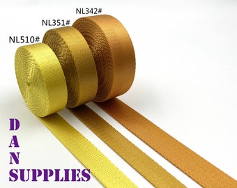 5 yards of 3/4 inch Yellow gold 19mm heavy weight Nylon webbing ribbon for belt bag purse strap key fob sold by the yard