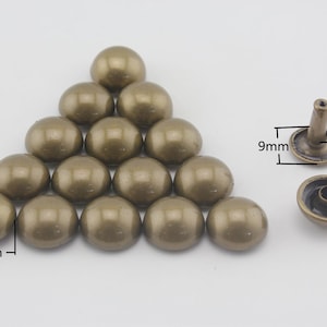25/30 Sätze von 10mm Doppelkappe solide Messing Kuppel Nieten für Leder Puppe Geldbörse Tasche Schuhe Kleidung Anti Bronze Anti Messing Gold