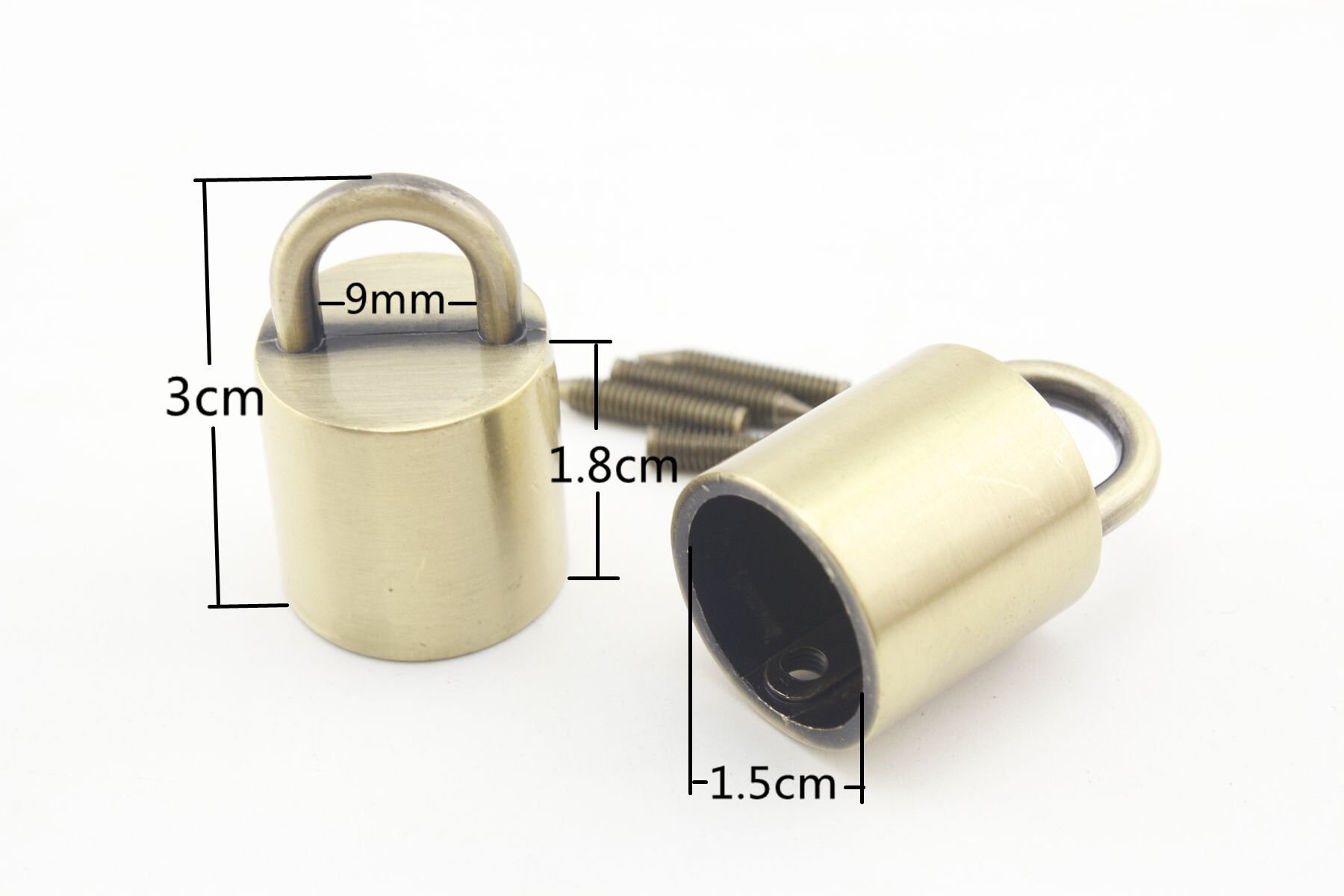8pcs of 15mm Heavy Duty TASSEL Keychain Rope Cord End Caps Stop for Bag ...