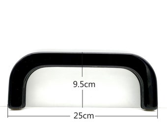 9 3/4 inch 25cm rectangle screw in  Acrylic resin bag purse frame Black